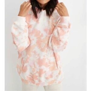 AERIE tie dye pink orange sweatshirt size XS